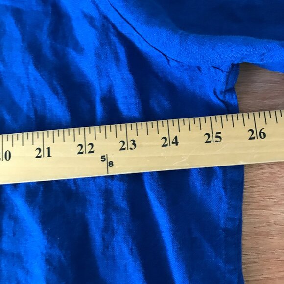 Nautica 100% Linen Shirt Men XXL Blue Button Up Short Sleeve Collared Preppie - Picture 8 of 11